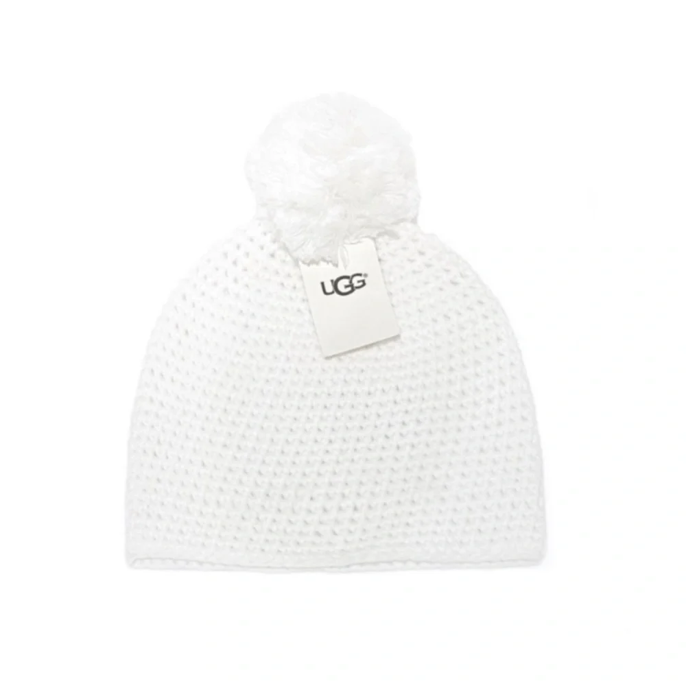 UGG White Ivory Pompom Beanie Knit Hat NWT - Picture 5 of 11